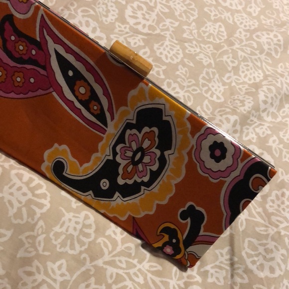 Banana Republic clutch purse, unique floral slim design with satin fabric - Picture 2 of 7